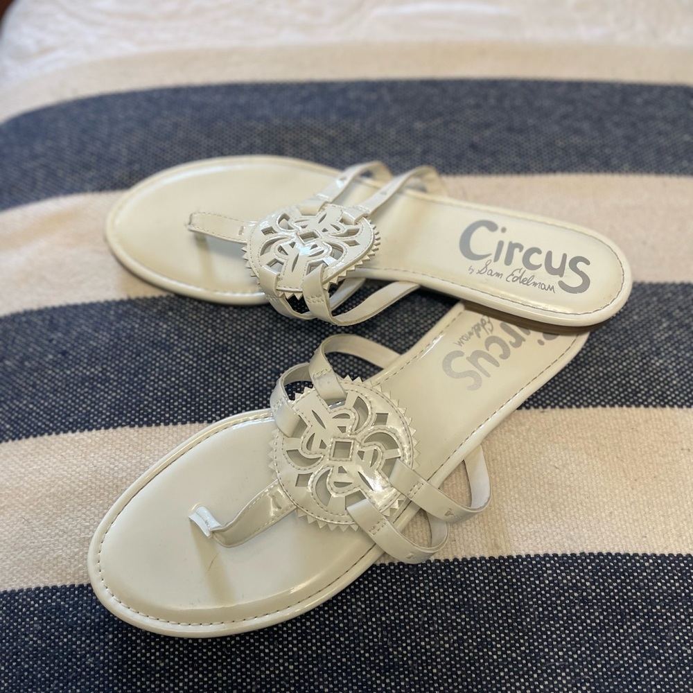 White Patent Leather Sandals, Circus by Sam Edelman, 12